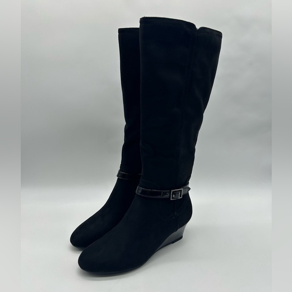 East 5th Ellerton Black Knee-High Wedge Boots Women’s Size 6.5M NWT - Picture 5 of 11